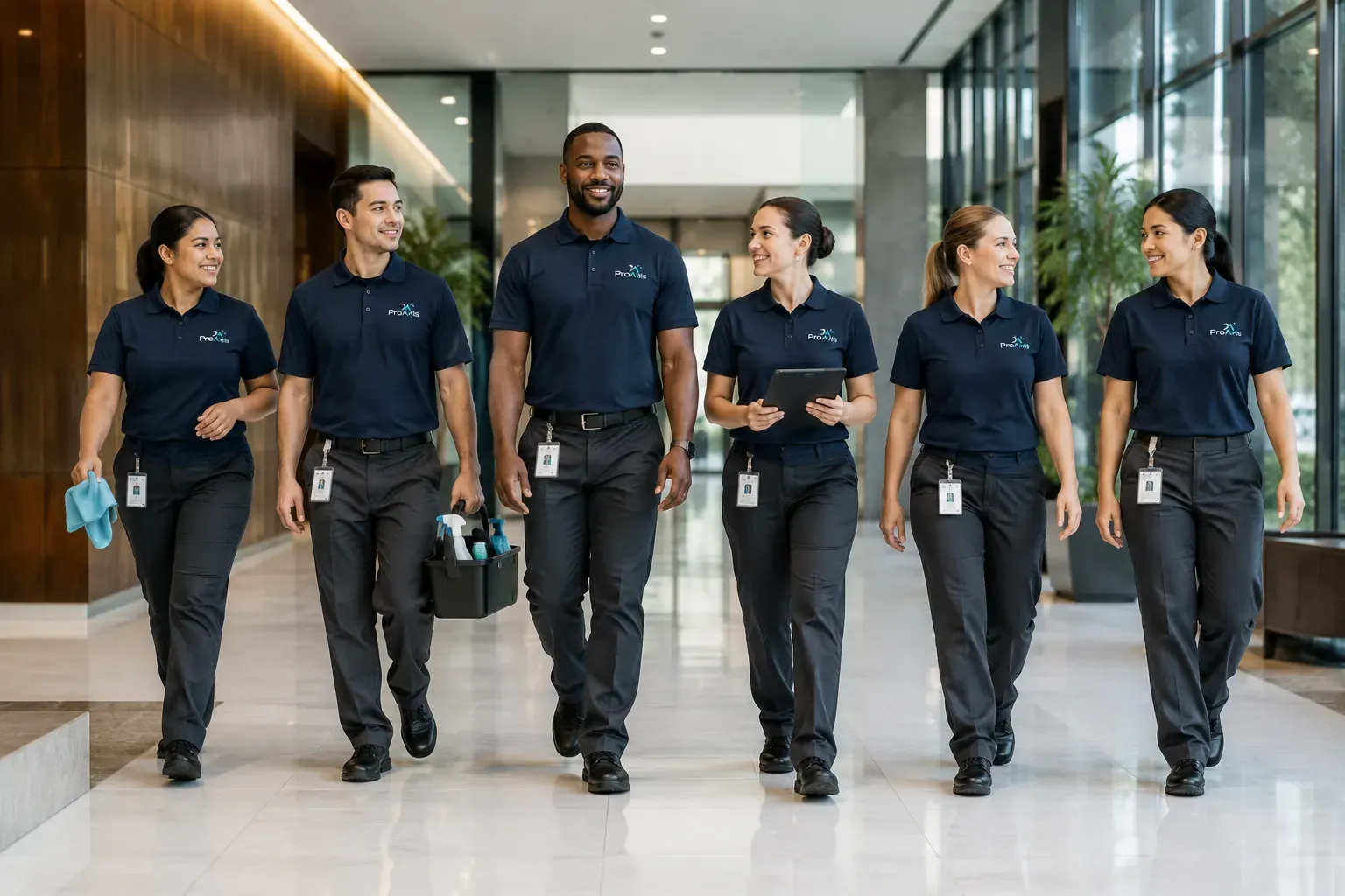 ProAxis in-house commercial cleaning team